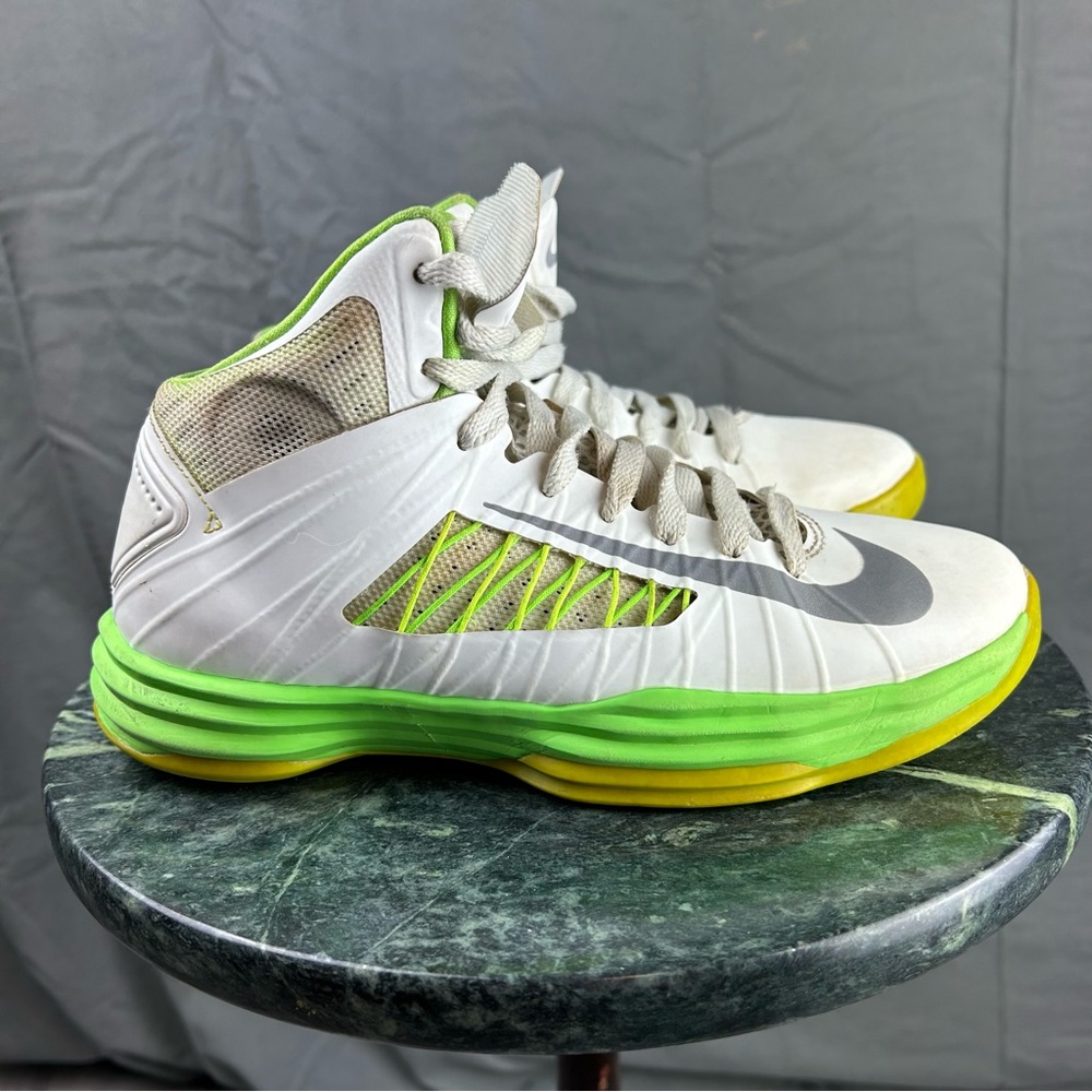 Nike Lunar Hyperdunk 2012 Youth Shoes 525361-101 - White Electric Green Size 4Y